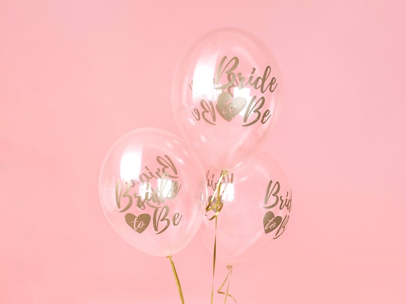 Feestbazaar Transparante ballonnen Bride To Be Goud/Brons (6st)