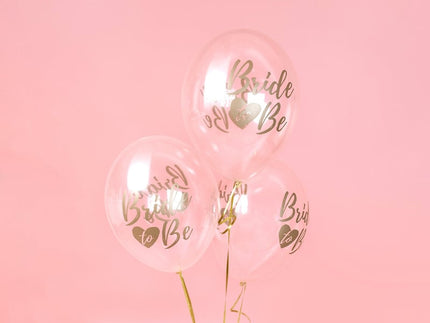 Feestbazaar Transparante ballonnen Bride To Be Goud/Brons (6st)