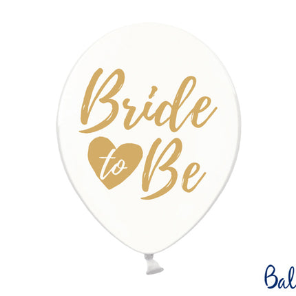 Feestbazaar Transparante ballonnen Bride To Be Goud/Brons (6st)