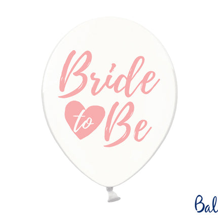 Feestbazaar Transparante ballonnen Bride To Be roze (6st)