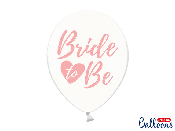 Feestbazaar Transparante ballonnen Bride To Be roze (6st)