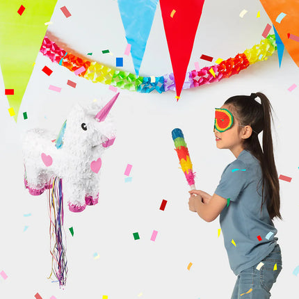 Feestbazaar Trekpiñata Eenhoorn Wit - 47x39cm