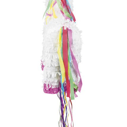 Feestbazaar Trekpiñata Eenhoorn Wit - 47x39cm