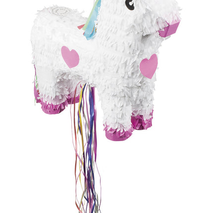 Feestbazaar Trekpiñata Eenhoorn Wit - 47x39cm