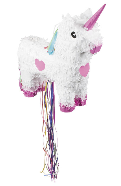 Feestbazaar Trekpiñata Eenhoorn Wit - 47x39cm
