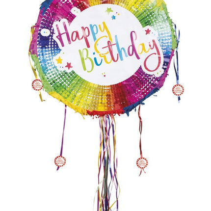 Feestbazaar Trekpiñata 'Happy Birthday' (44 x 44 cm)