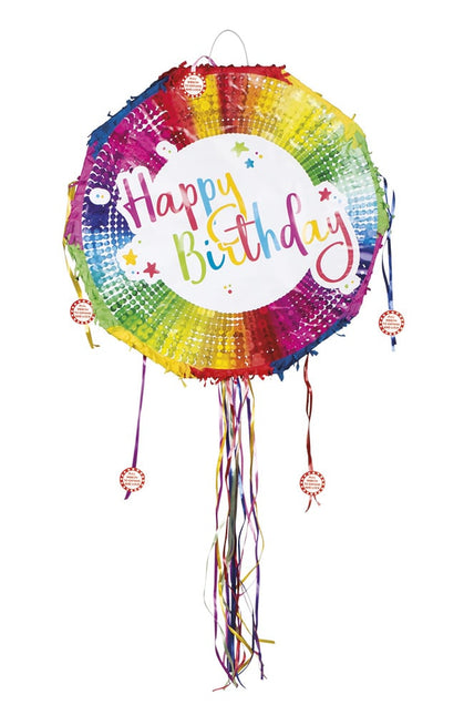 Feestbazaar Trekpiñata 'Happy Birthday' (44 x 44 cm)