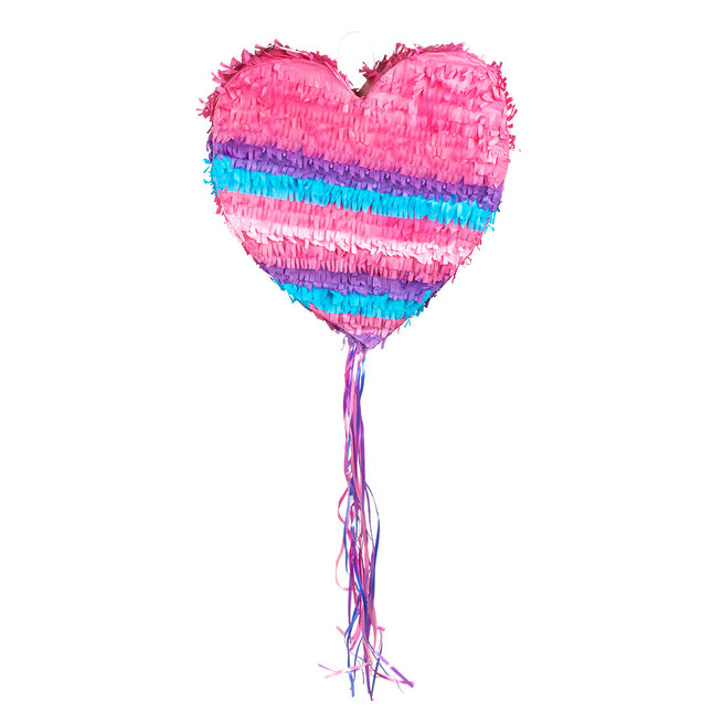 Feestbazaar Trekpiñata Hart Roze (37cm)