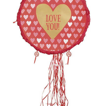 Feestbazaar Trekpiñata Love You Hartjes - 40cm