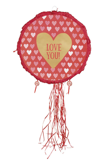 Feestbazaar Trekpiñata Love You Hartjes - 40cm