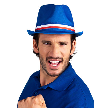 Feestbazaar Trilby Hoed Frankrijk Blauw