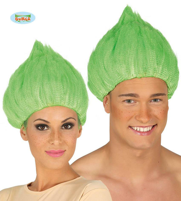 Feestbazaar Trol pruik groen