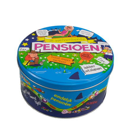 Feestbazaar Trommel pensioen (14x7,5 cm)