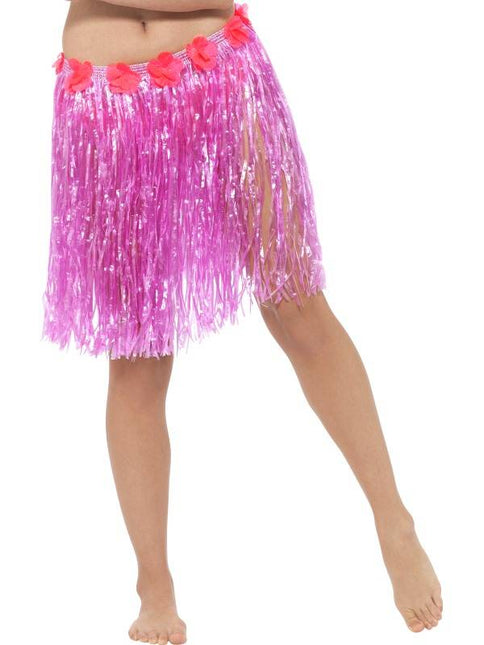 Feestbazaar Tropical rokje neon pink