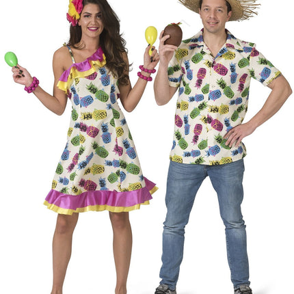 Feestbazaar Tropische Ananas blouse Hawaii
