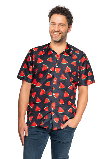 Feestbazaar Tropische Blouse Meloenen Zwart