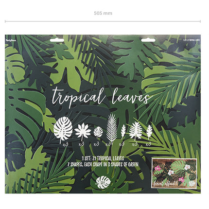 Feestbazaar Tropische Decoratie Blaadjes Aloha (21 stuks)
