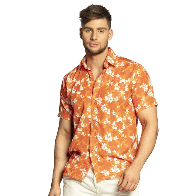 Feestbazaar Tropische Hawaii Blouse Oranje