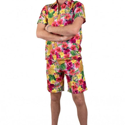 Feestbazaar Tropische Korte Broek Ananassen Roze