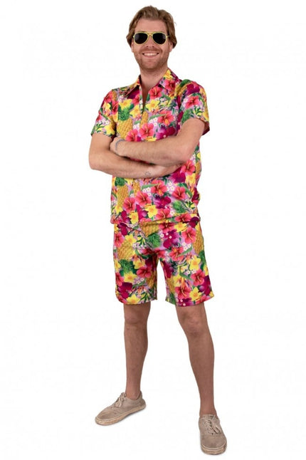 Feestbazaar Tropische Korte Broek Ananassen Roze