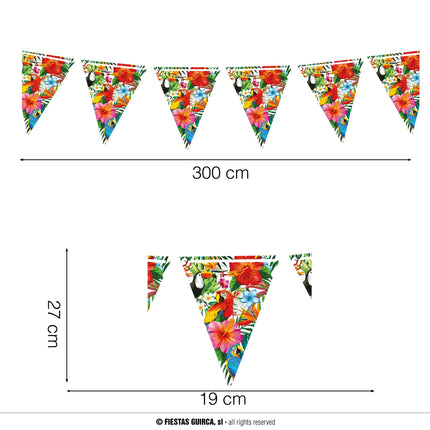 Feestbazaar Tropische Vlaggenlijn Toekan Hawaii (300cm)