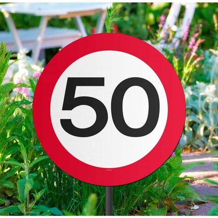 Feestbazaar Tuinbord Verkeersbord 50 Jaar