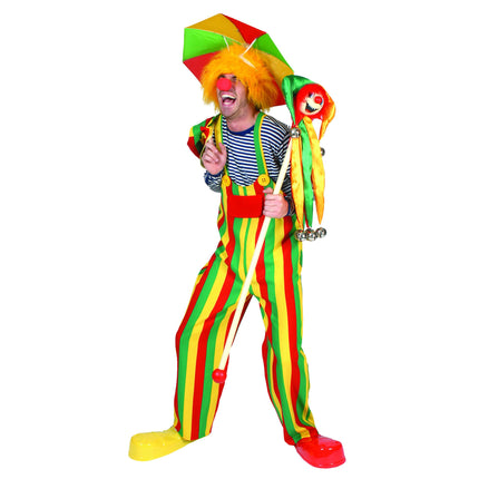 Feestbazaar Tuinbroek Circus Clown gekleurde strepen