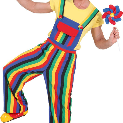 Feestbazaar Tuinbroek Clown Gestreept Volwassenen