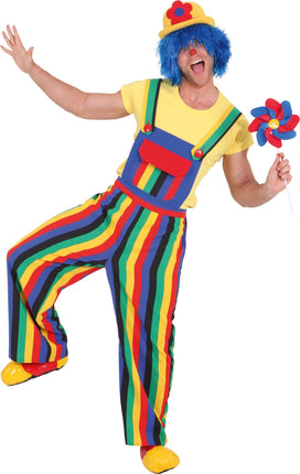Feestbazaar Tuinbroek Clown Gestreept Volwassenen