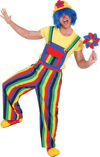 Feestbazaar Tuinbroek Clown Gestreept Volwassenen