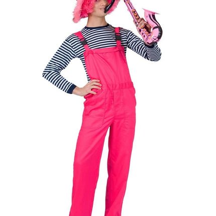 Feestbazaar Tuinbroek fluor roze man/vrouw