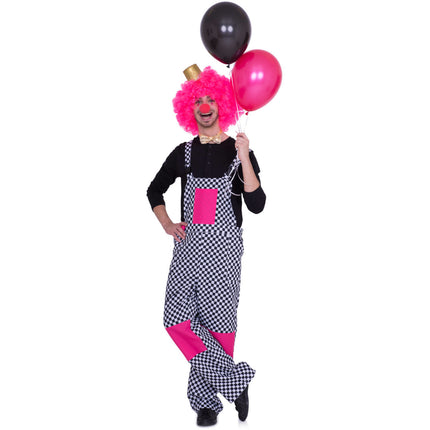 Feestbazaar Tuinbroek Geblokt zwart/wit Unisex