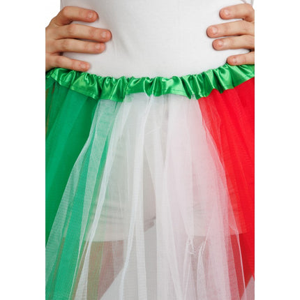 Feestbazaar Tutu Italië Groen/Wit/Rood Dames