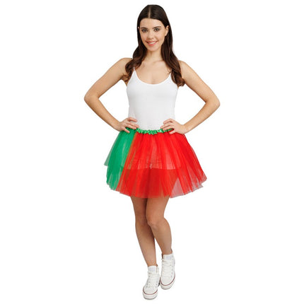 Feestbazaar Tutu Rood/Groen Portugal Dames