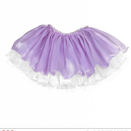 Feestbazaar Tutu satijn met tule lila/wit kind 4 lagen