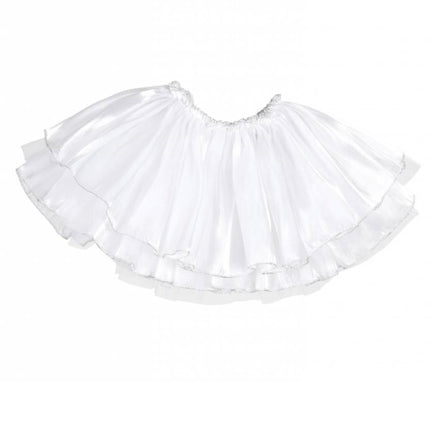 Feestbazaar Tutu satijn met tule wit kind 4 lagen