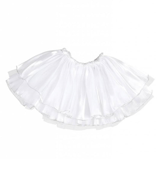 Feestbazaar Tutu satijn met tule wit kind 4 lagen