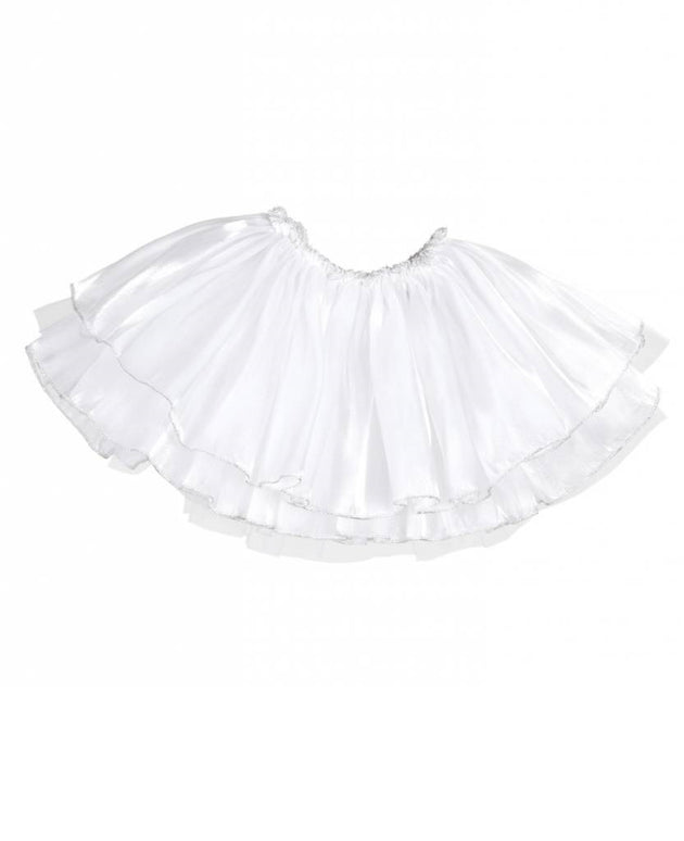 Feestbazaar Tutu satijn met tule wit kind 4 lagen