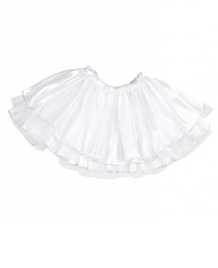 Feestbazaar Tutu satijn met tule wit kind 4 lagen
