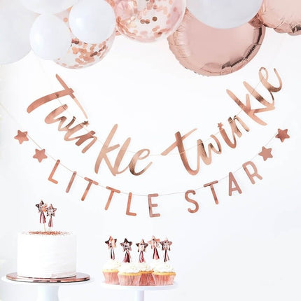 Feestbazaar Twinkle Twinkle Rose Goude Vlaggenlijn