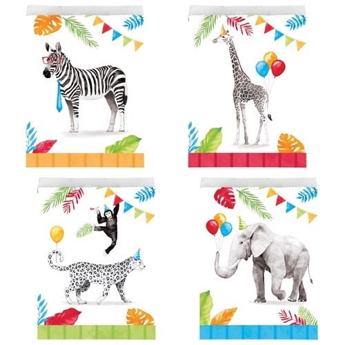 Feestbazaar Uitdeelzakjes Party Animals (8st)