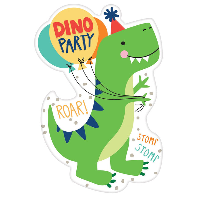 Feestbazaar Uitnodigingen Dino-Mite Party (8st)