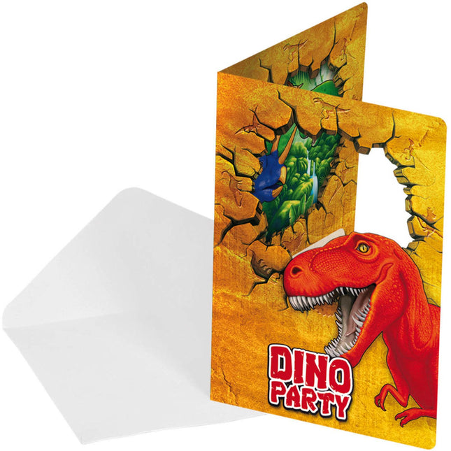 Feestbazaar Uitnodigingen Dinosaurus (6st)