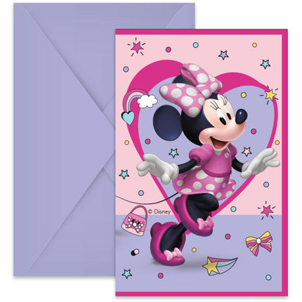 Feestbazaar Uitnodigingen Minnie Mouse FSC (6st)