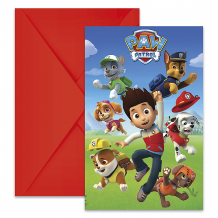 Feestbazaar Uitnodigingen Paw Patrol (6st)