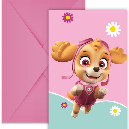 Feestbazaar Uitnodigingen Paw Patrol Skye En Everest (6st)