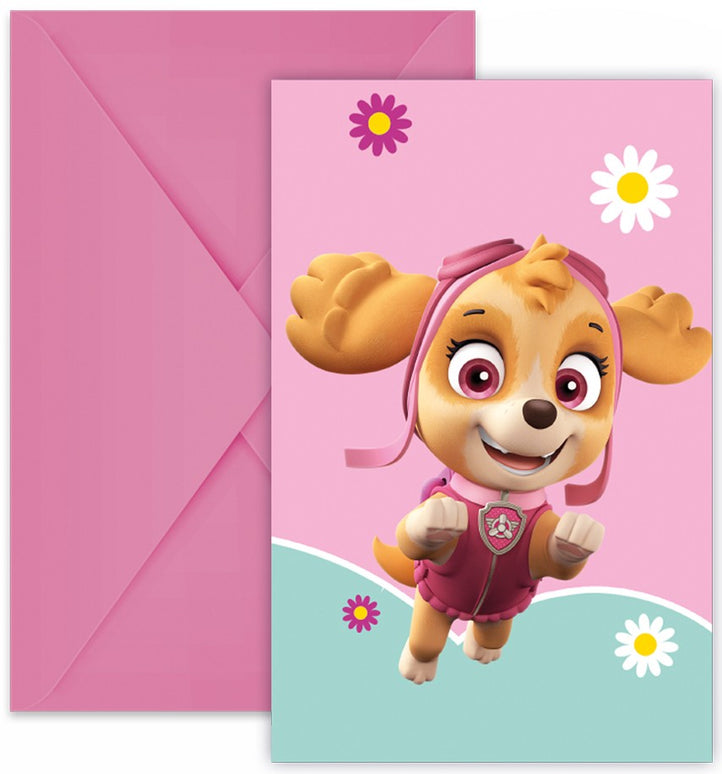 Feestbazaar Uitnodigingen Paw Patrol Skye En Everest (6st)