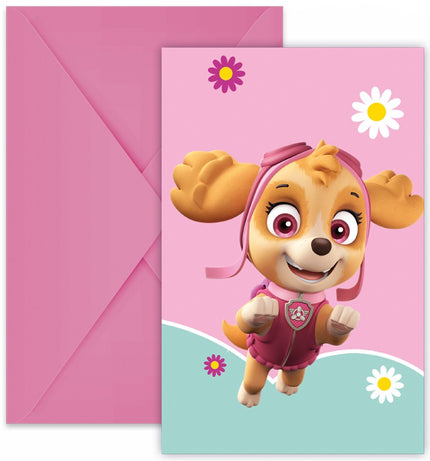 Feestbazaar Uitnodigingen Paw Patrol Skye En Everest (6st)