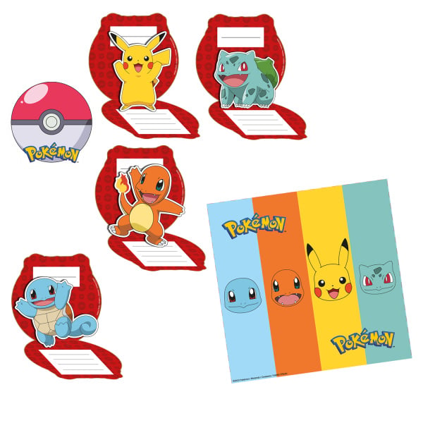 Feestbazaar Uitnodigingen Pokemon PokéBall (8st)