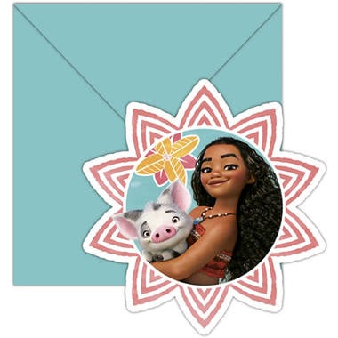 Feestbazaar Uitnodigingen Vaiana (6st)